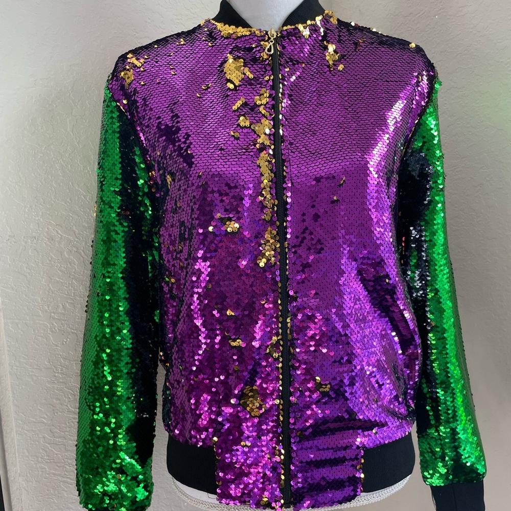 Mardi Gras  Sequin Jacket- Adult